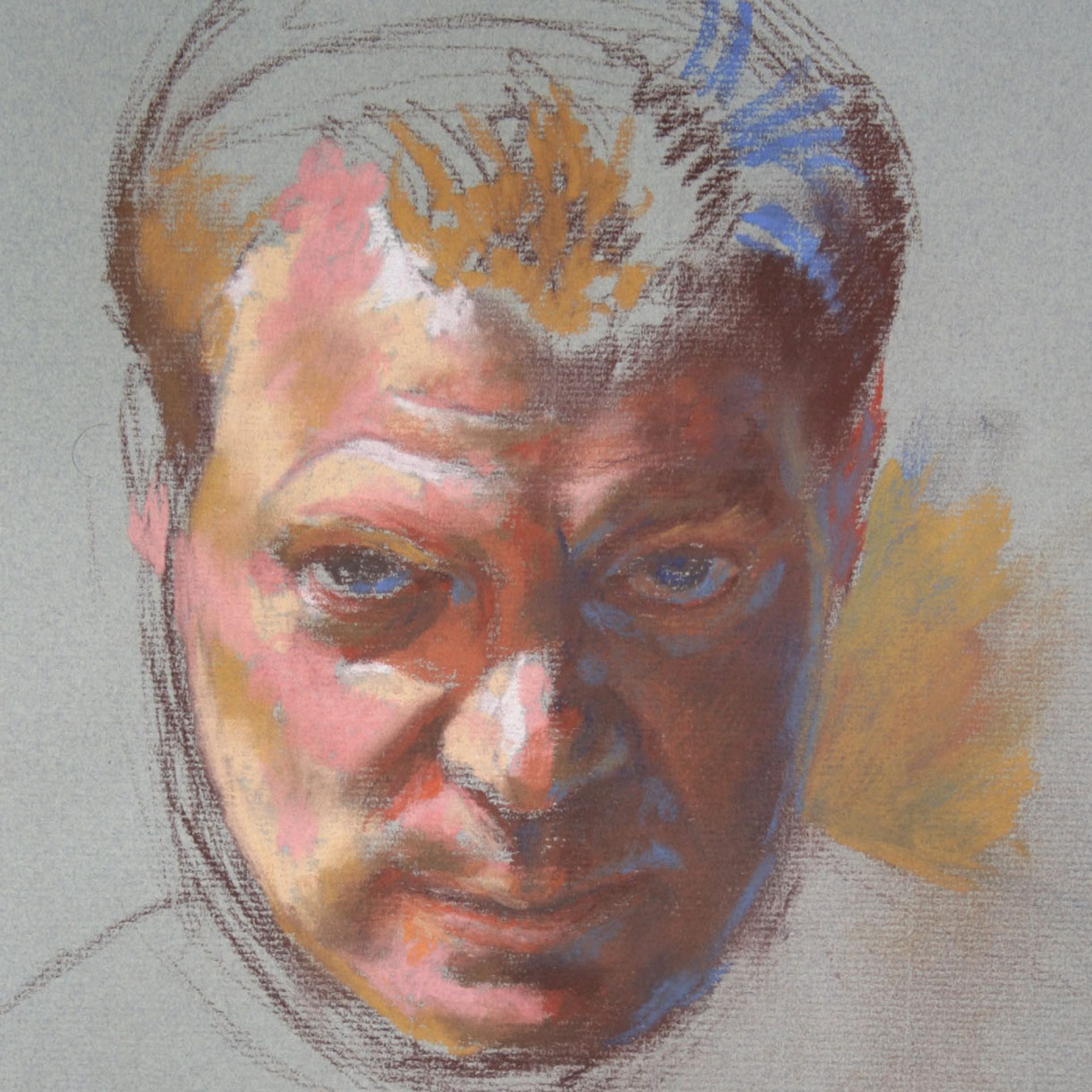 pastel painting self portrait