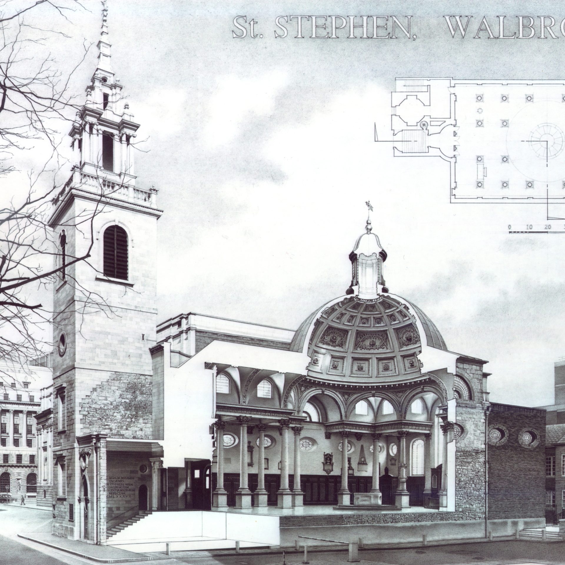 st stephen walbrook measured drawing
